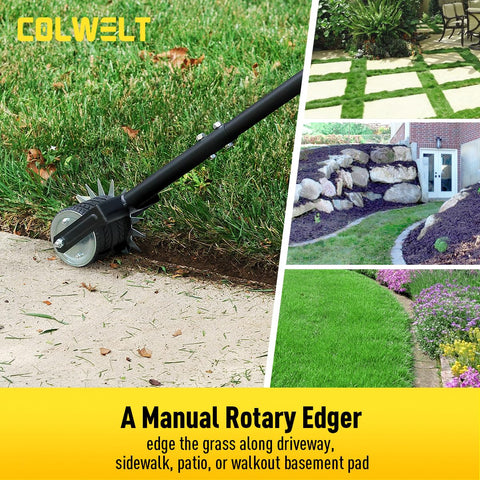 Colwelt edger in action along a sidewalk edge for clean lines