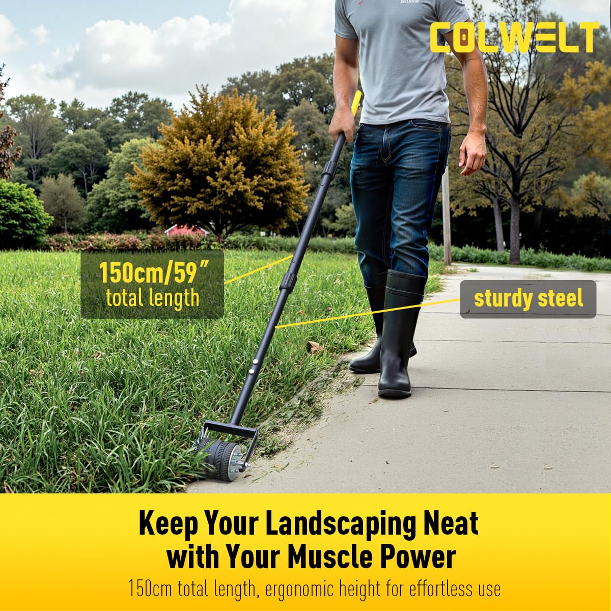 Colwelt edger operating without cords for quiet edging