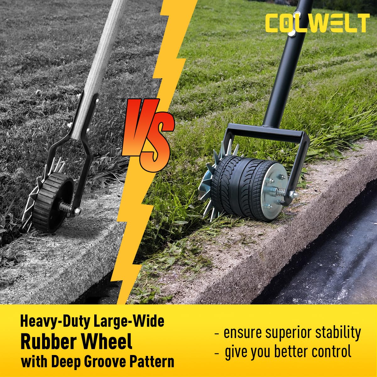 Colwelt edger reinforced metal bracket for durability during use