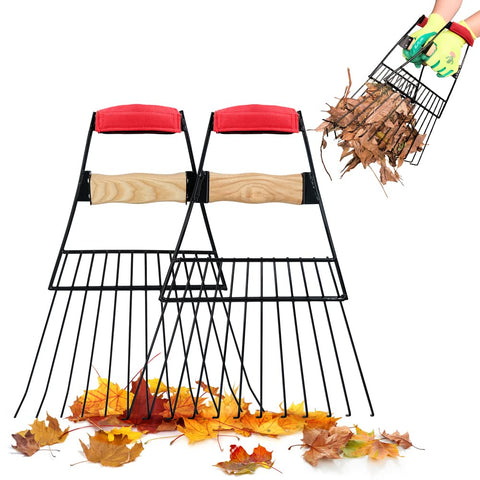 Colwelt steel leaf scoops show giant-hands design for fast yard cleanup.
