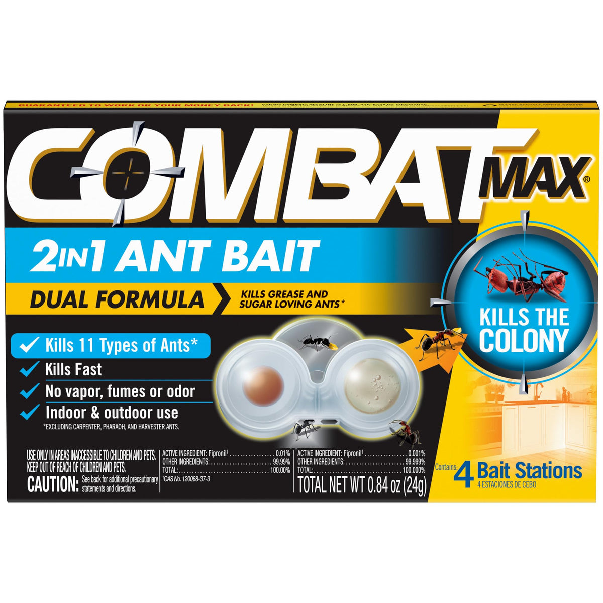 Combat Max 2in1 bait station assembly for quick setup and targeted ant control.