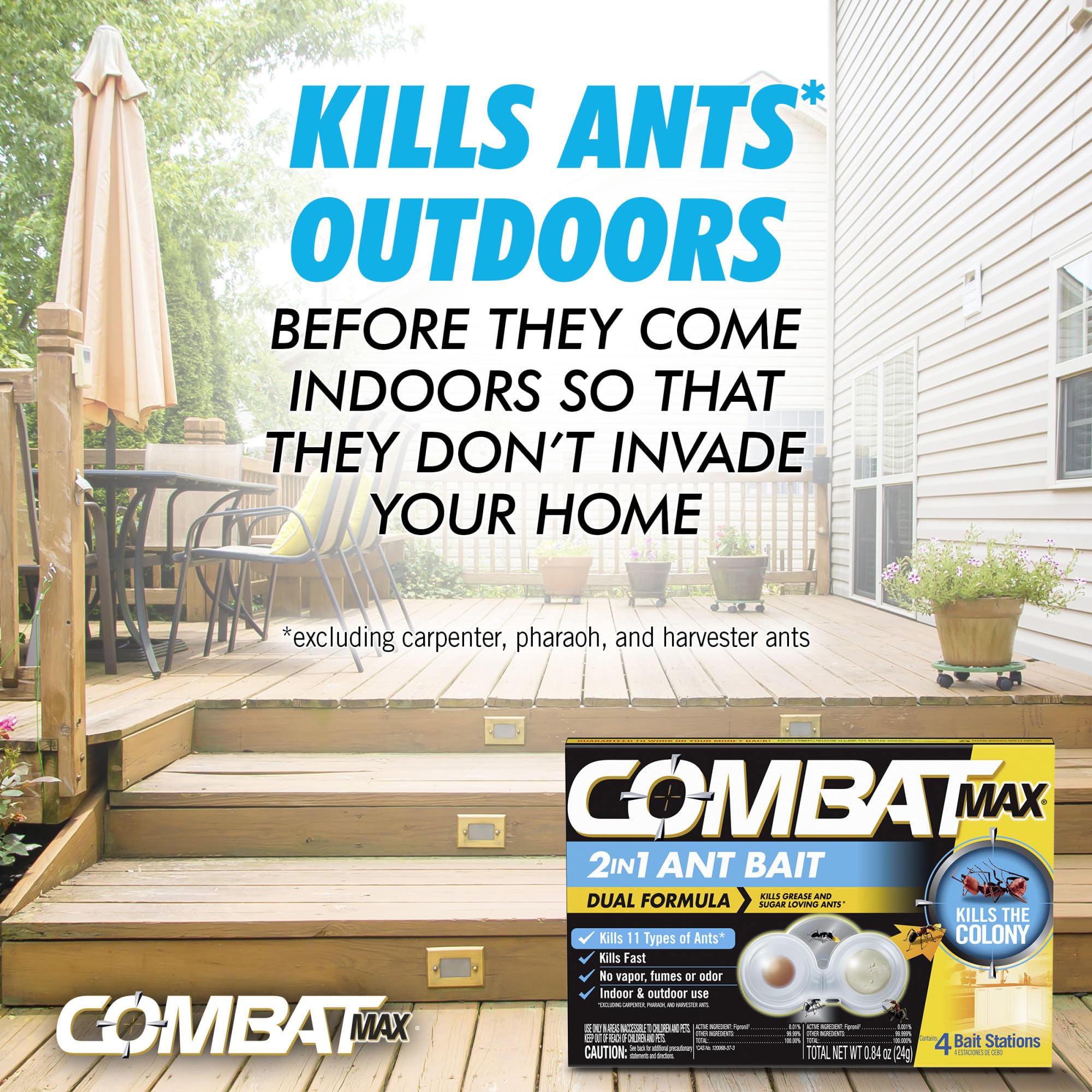 Combat Max 2in1 transparent bait station lets you monitor activity.