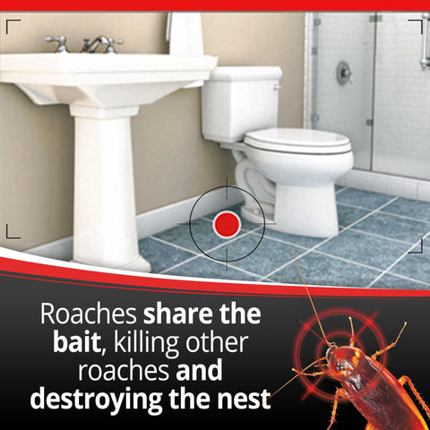 Combat Max child-resistant bait stations shown on packaging.