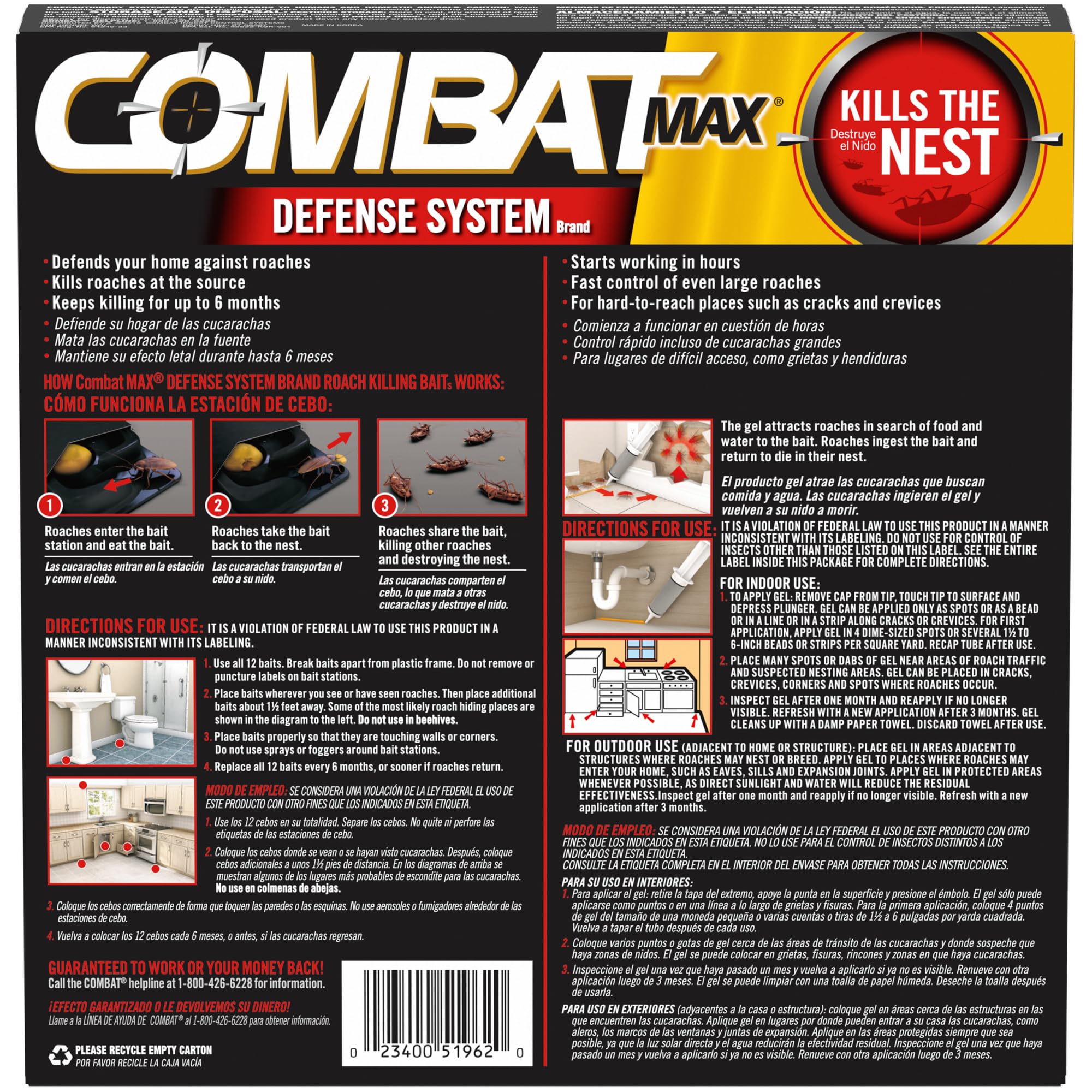 Combat Max defense system helps maintain control for up to six months.