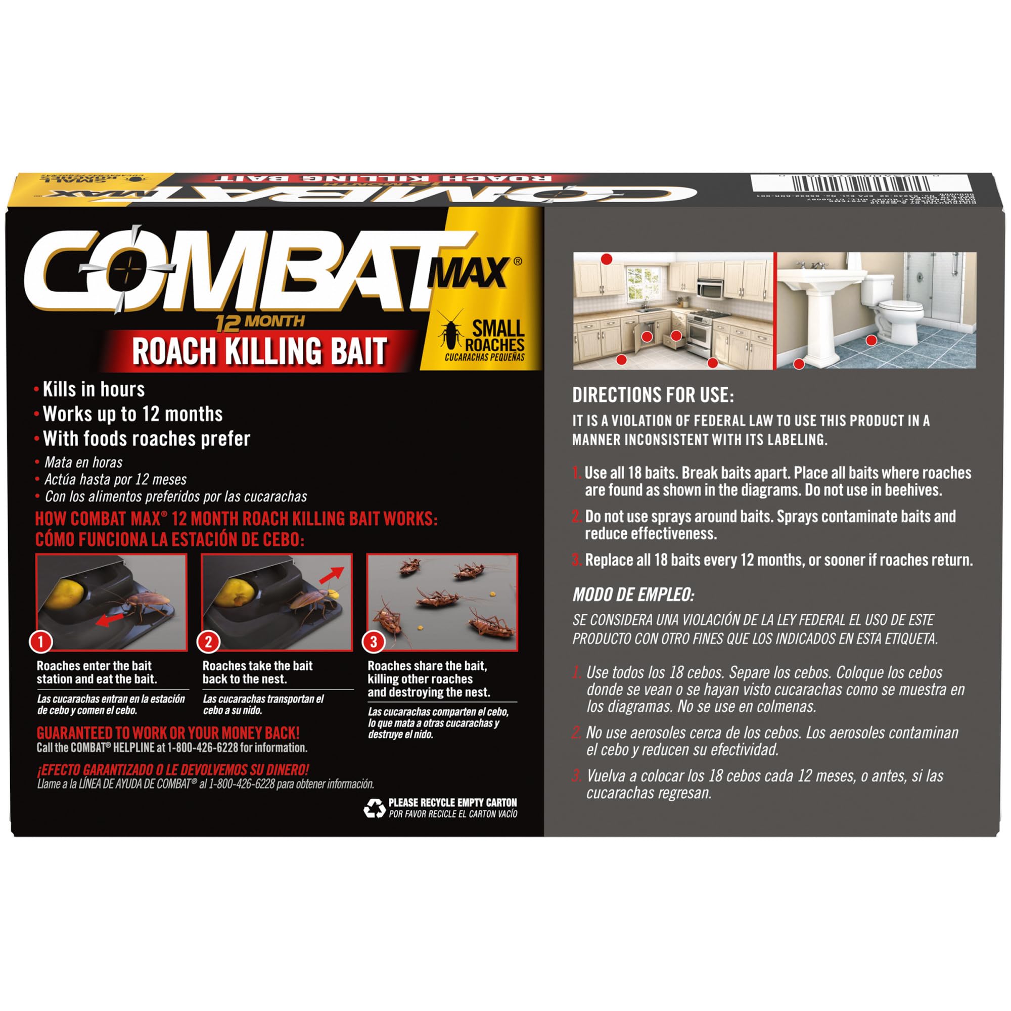 Combat Max ready-to-use design requires no activation or messy setup.