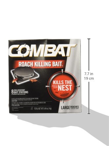 Combat roach killing bait station behind appliance eliminates roaches where they feed.