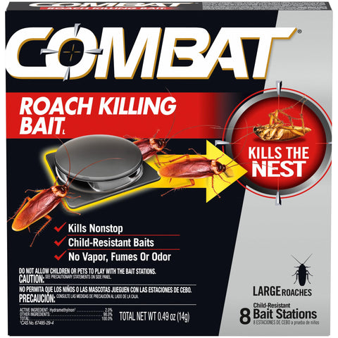 Combat roach killing bait station under sink targets hidden roaches and nests.