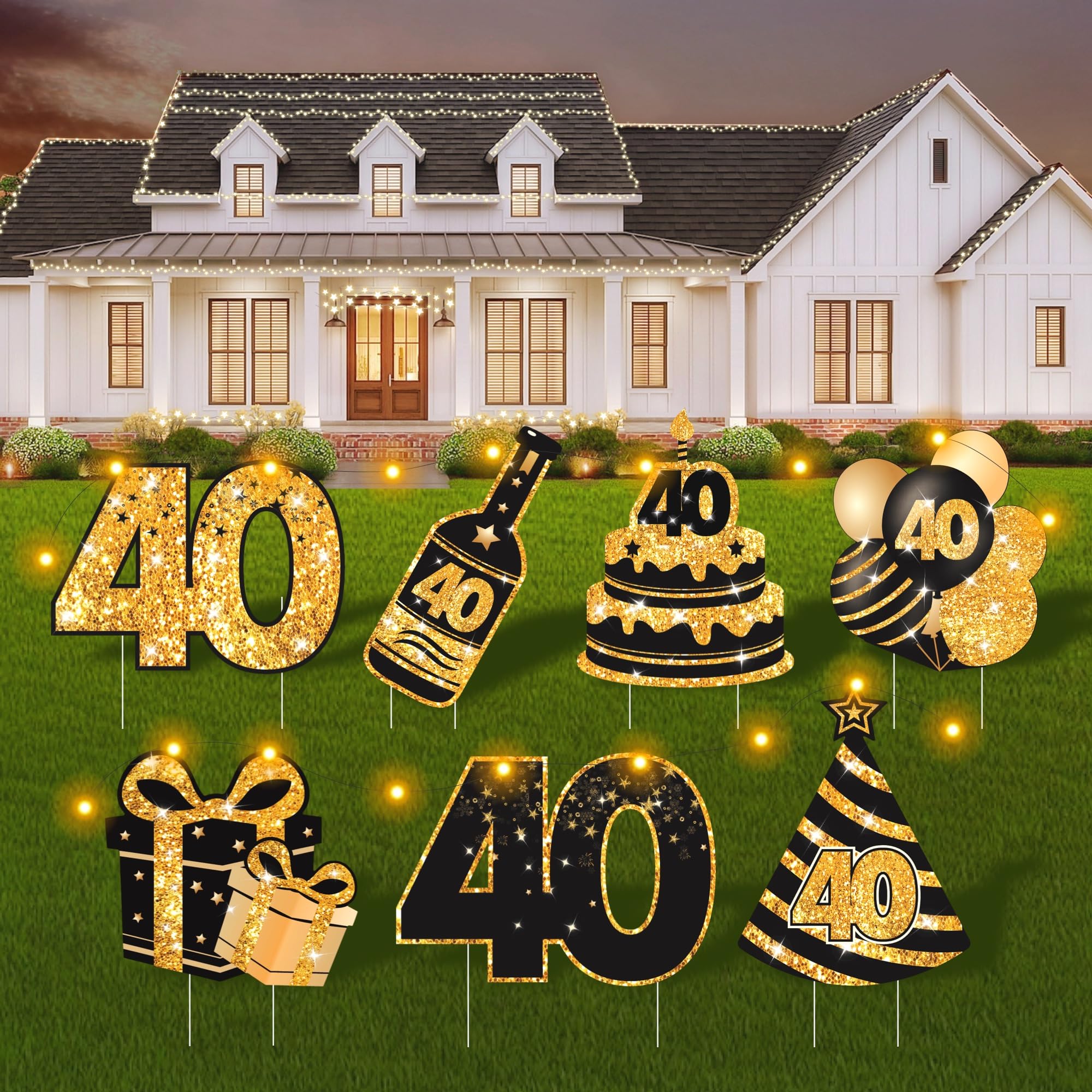 ComboJoy 40th birthday yard sign set for vibrant outdoor displays.
