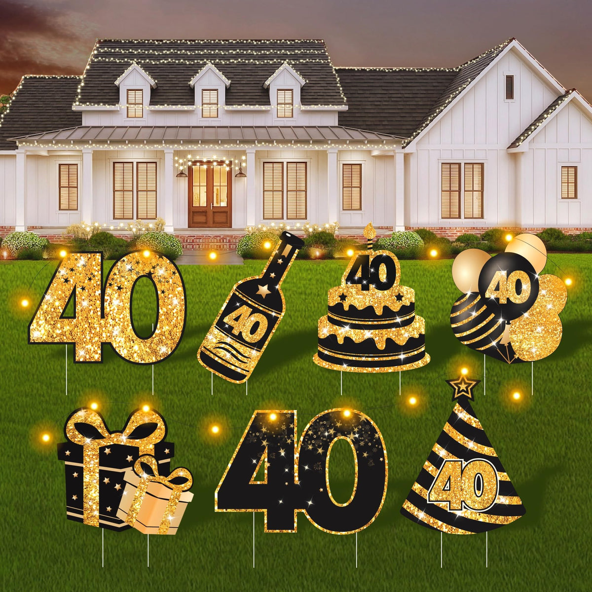 ComboJoy 40th birthday yard sign set for vibrant outdoor displays.