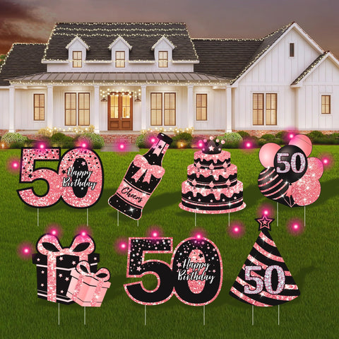 ComboJoy 50th birthday signs for yard display, creating eye-catching photo moments.