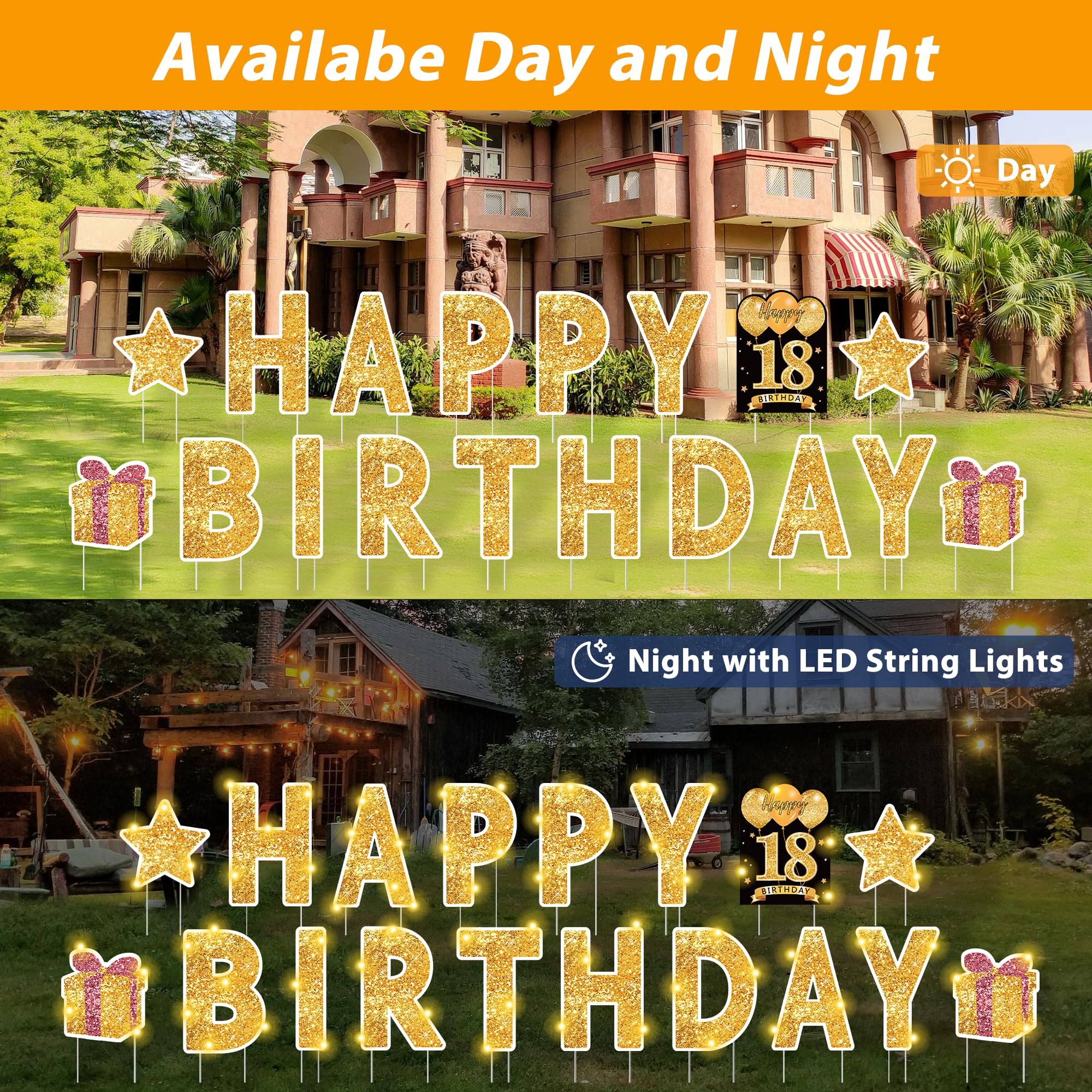 ComboJoy decorative signs set enhances lawn decor with festive flair.