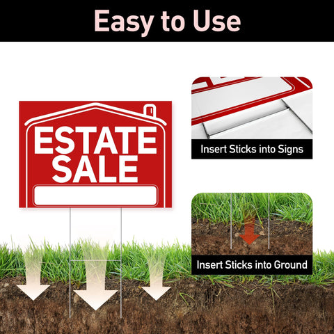 ComboJoy estate signs kit packaging showing complete outdoor signage set