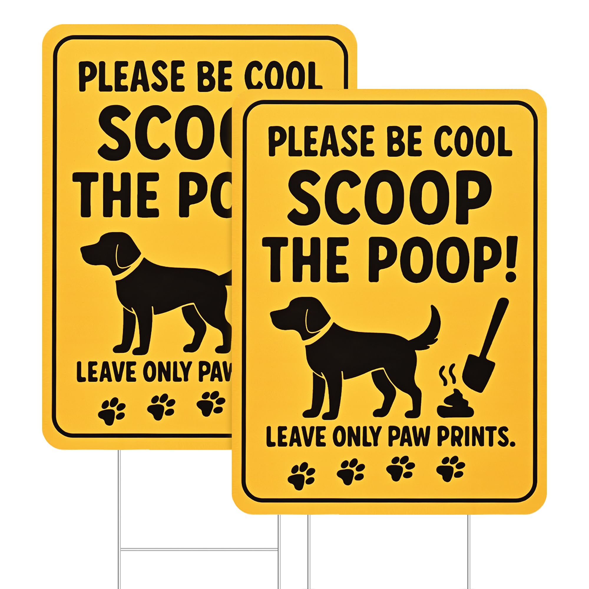 ComboJoy no dog poop sign yard 13x9, double-sided for high visibility and easy staking.