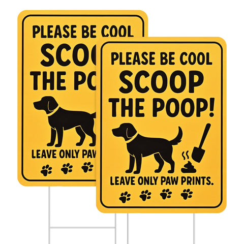 ComboJoy no dog poop sign yard 13x9, double-sided for high visibility and easy staking.