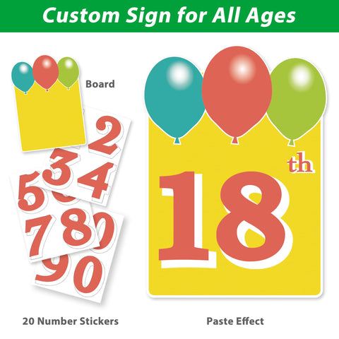 ComboJoy customizable age stickers 0-9 for any birthday