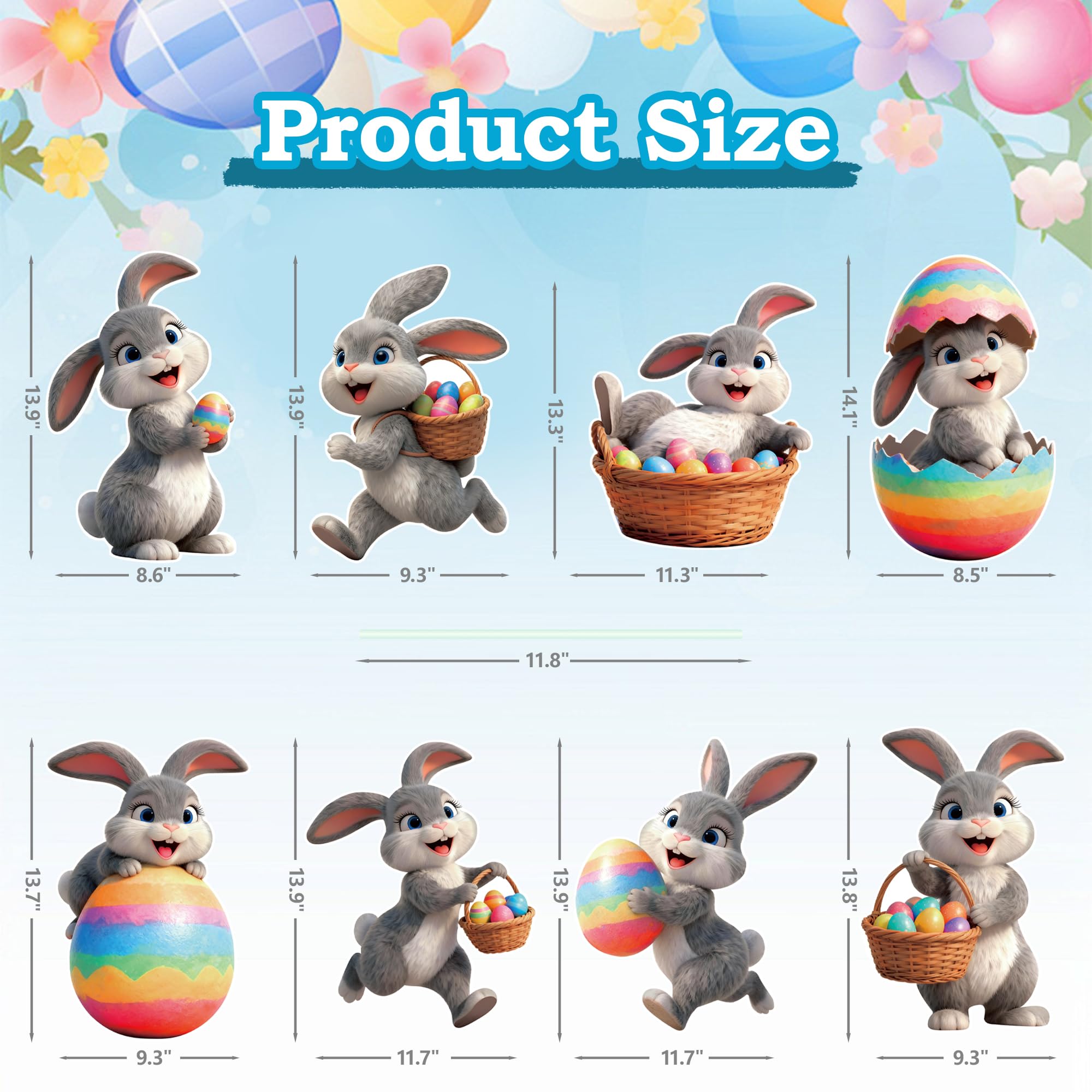 ComboJoy outdoor bunny decor set enhances porches and walkways with spring color