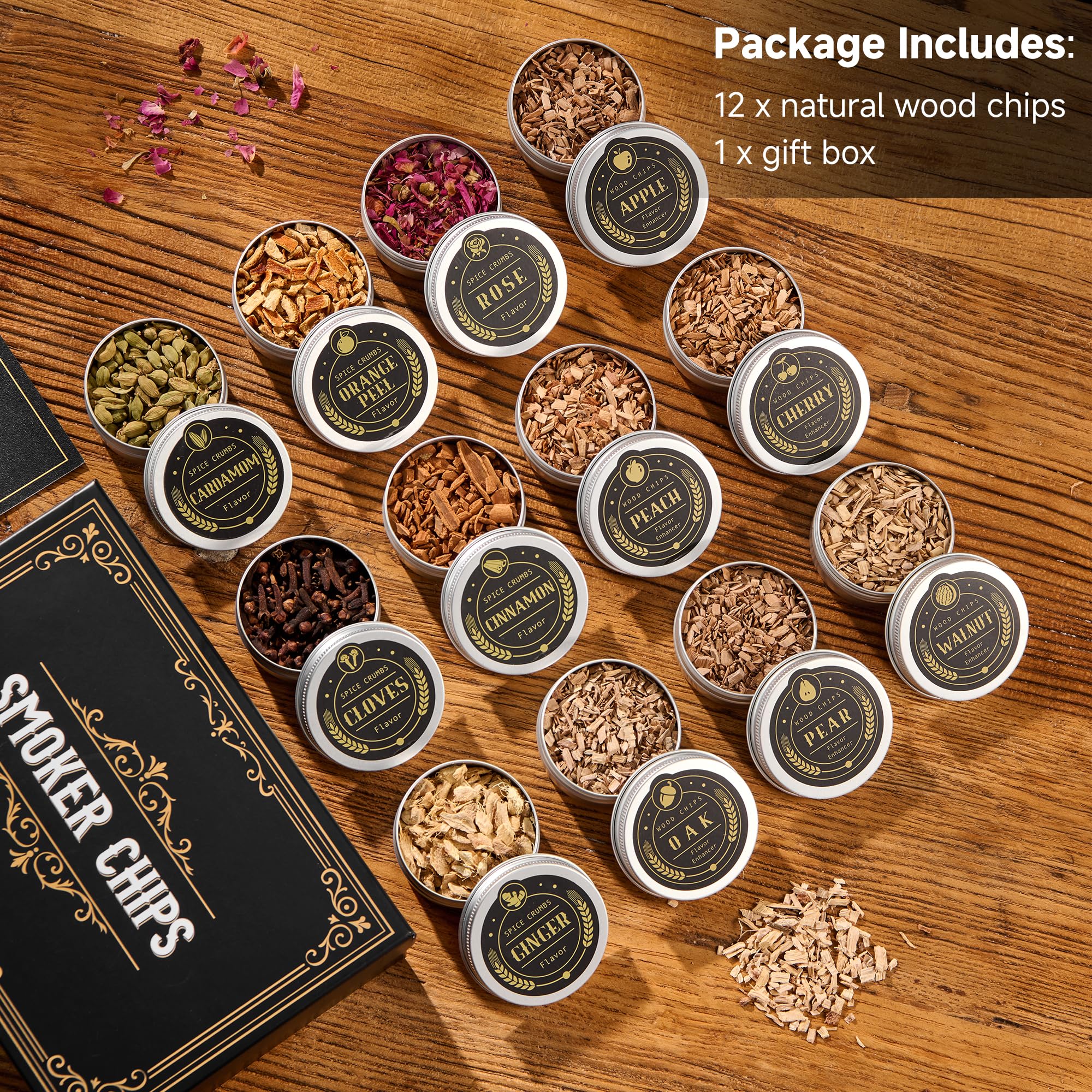 ComboJoy pear wood chips add subtle sweetness to whiskey smoking.
