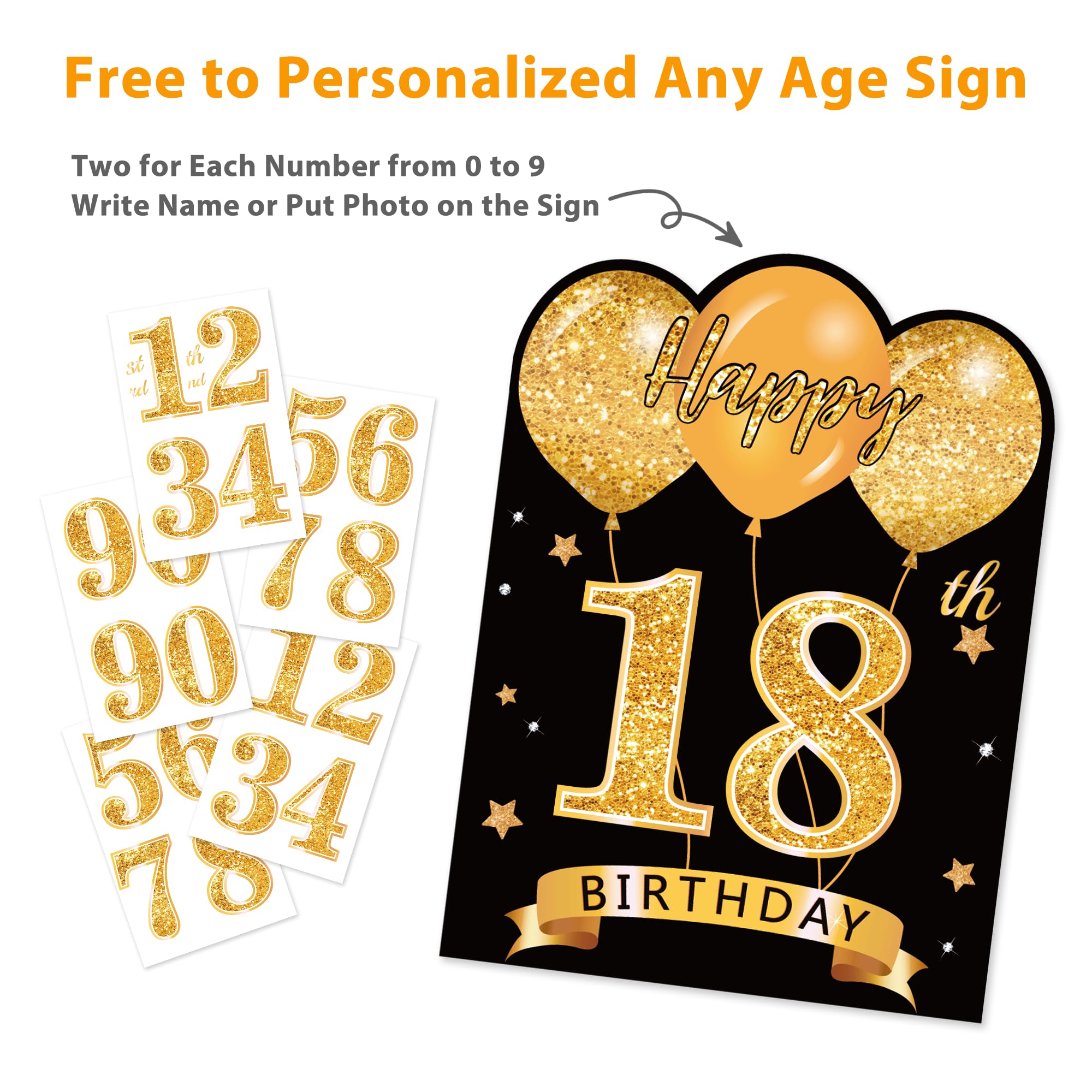 ComboJoy personalized age sign allows custom age for a unique birthday look.