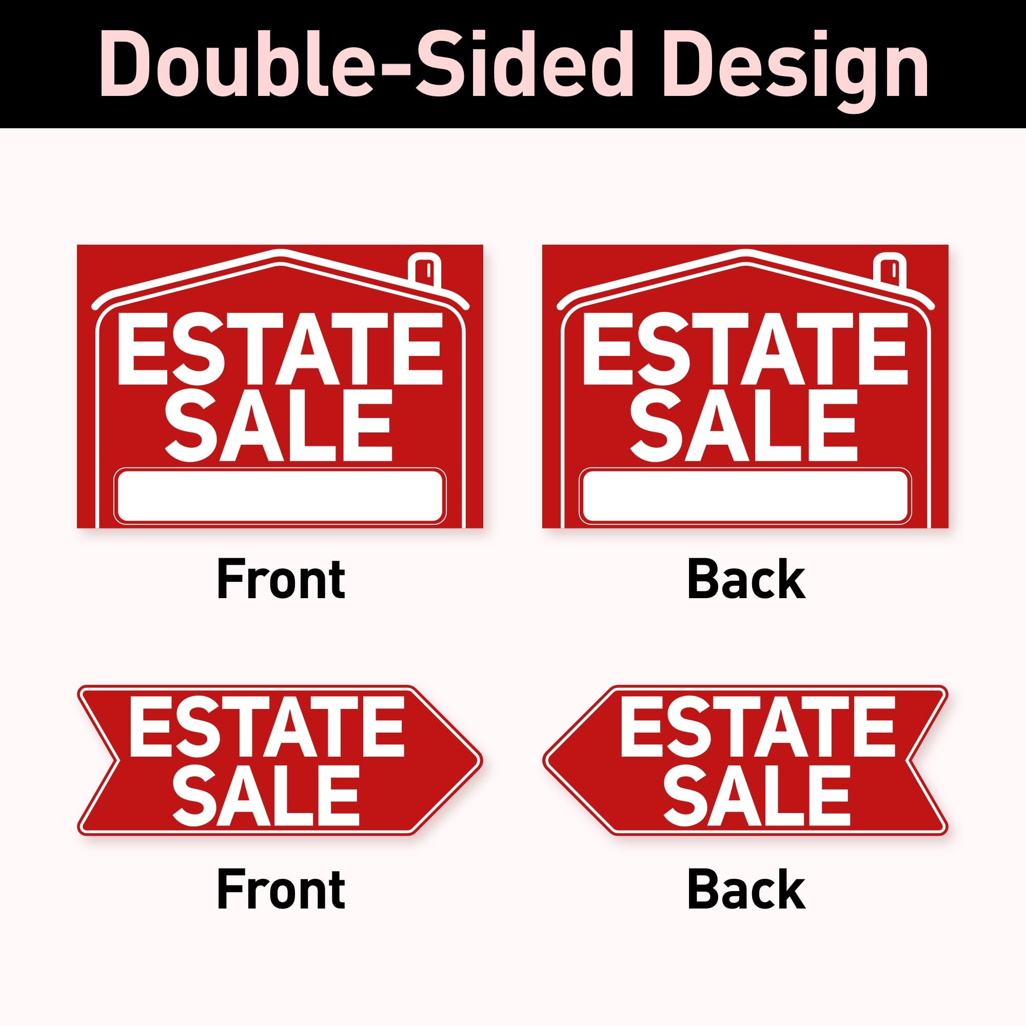 ComboJoy signs in use at curbside estate sale for easy navigation