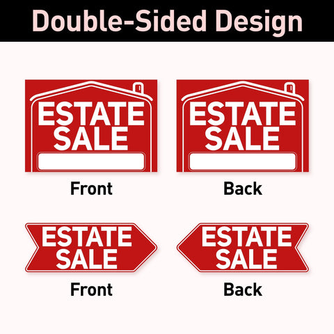 ComboJoy signs in use at curbside estate sale for easy navigation