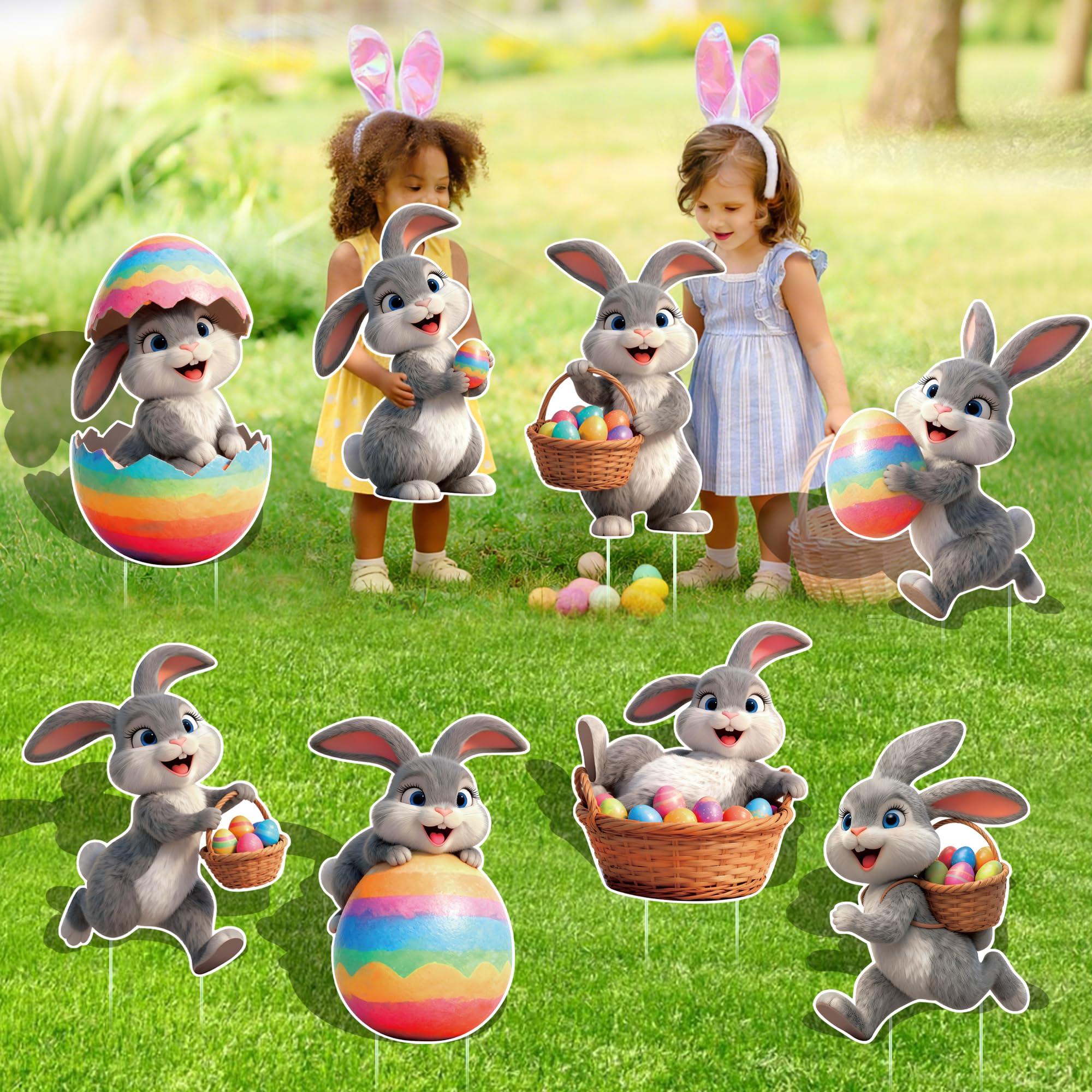 ComboJoy spring color bunny garden decor brightens yards and welcomes guests