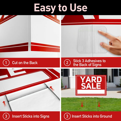 ComboJoy yard sale arrow sign 17x6 double-sided for quick readability.