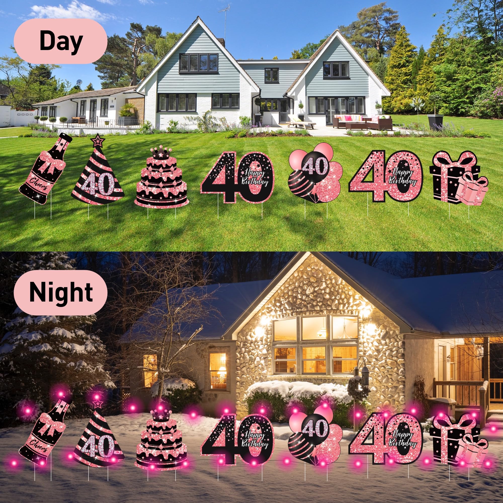 ComboJoy yard signs with stakes create striking outdoor and indoor focal points.