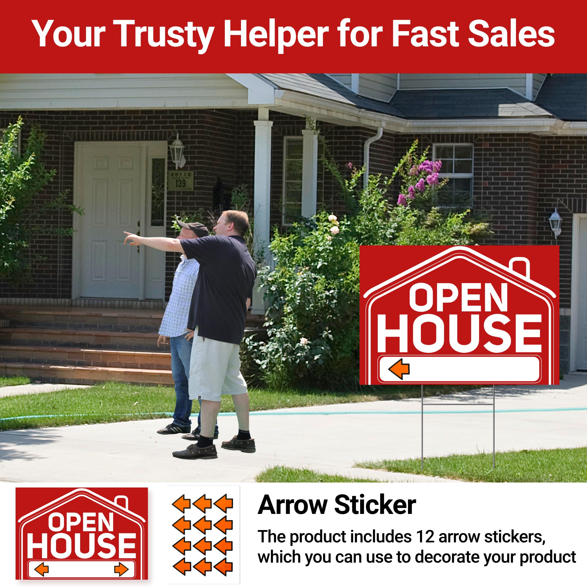 ComboJoy arrow stickers help guide buyers to your property