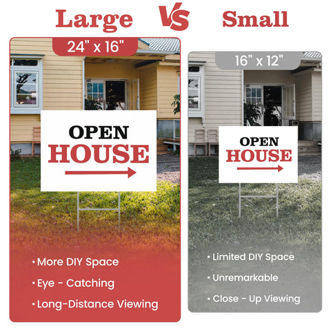 ComboJoy dual-display sign lets you mount on surfaces or stake outside.