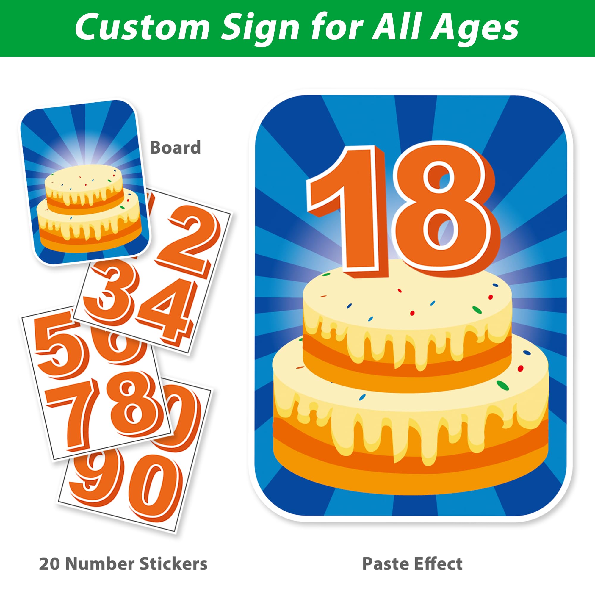 ComboJoy 20 count number stickers for customizable age displays