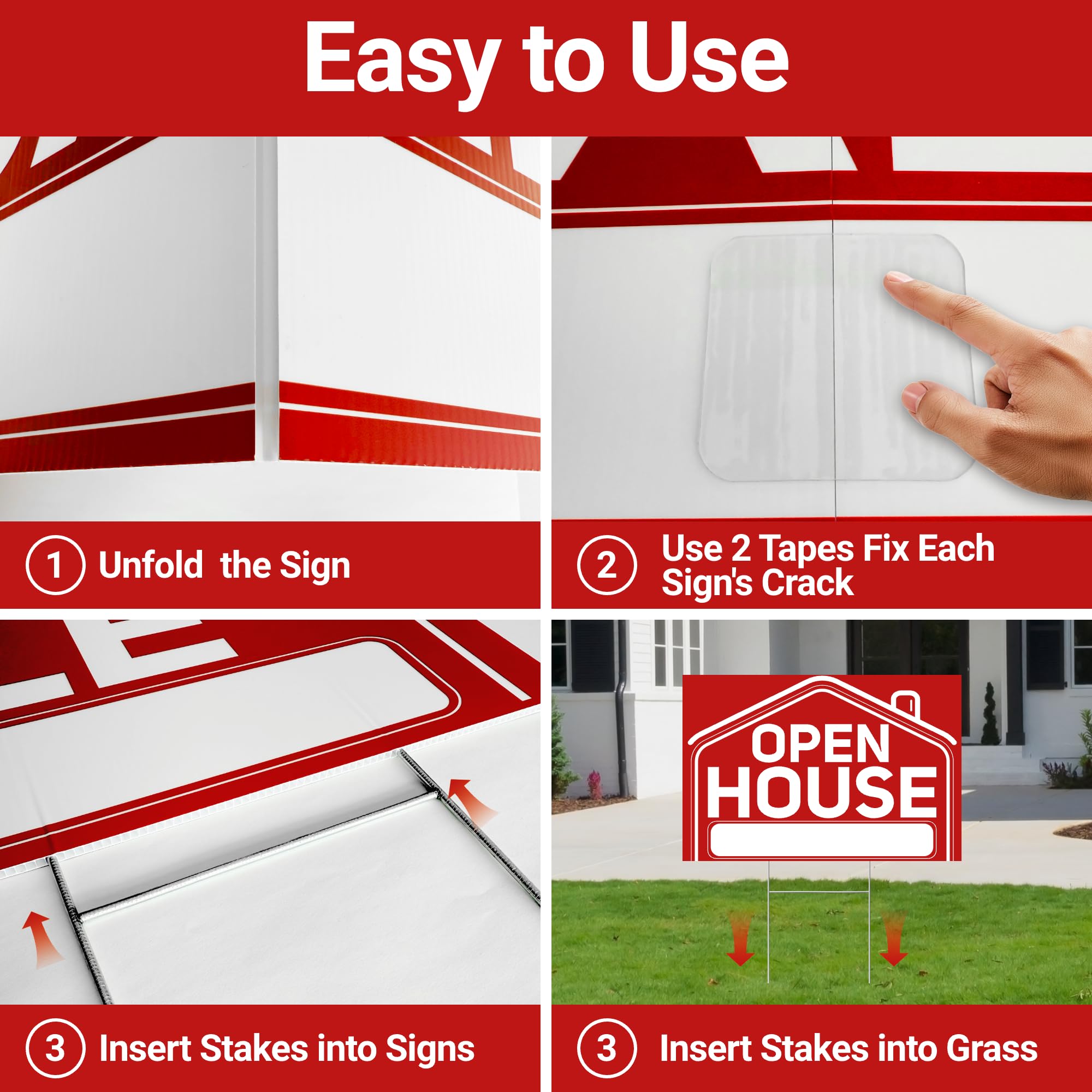 ComboJoy open house sign 17x12 double-sided for versatile yard placement