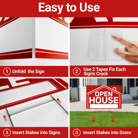 ComboJoy open house sign 17x12 double-sided for versatile yard placement