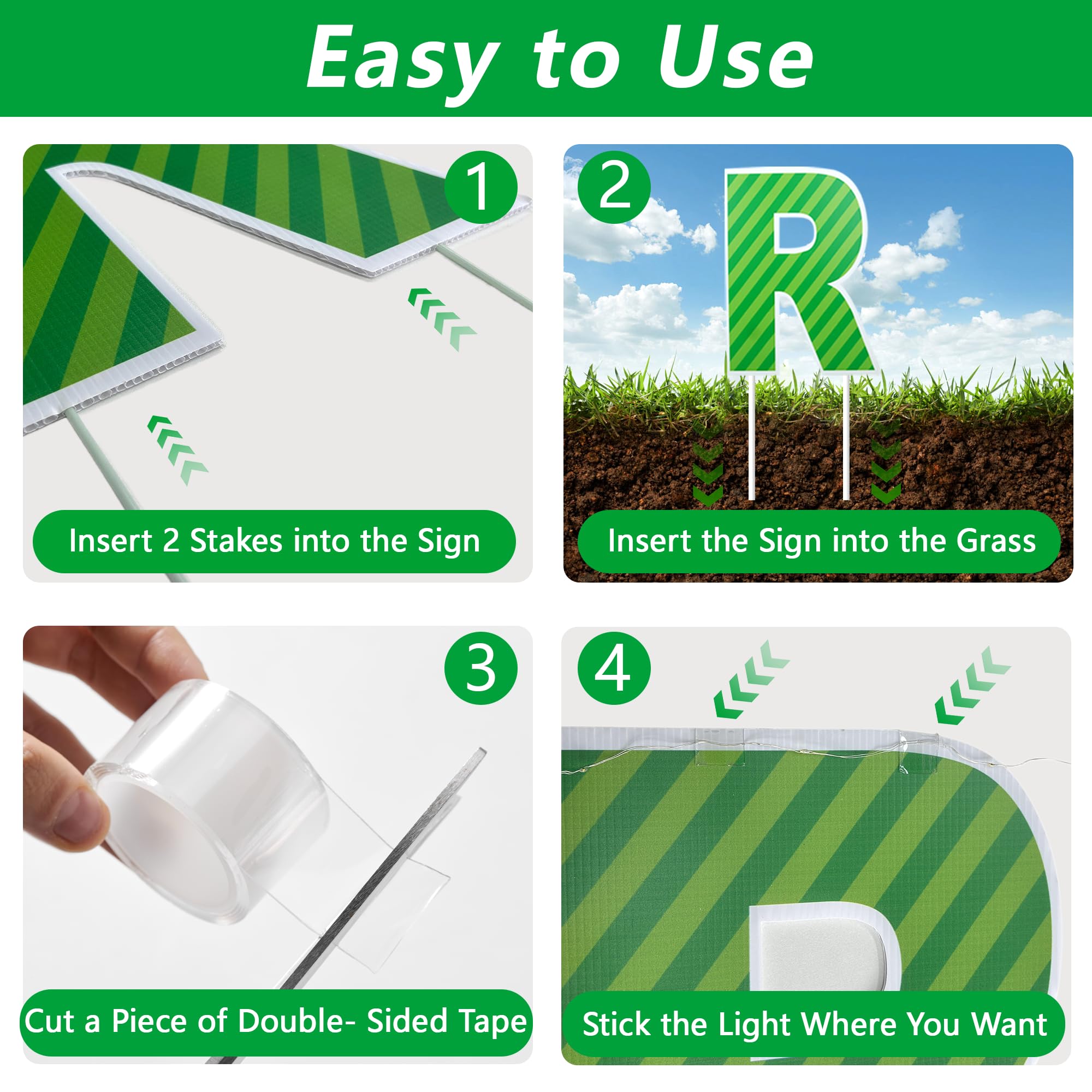 ComboJoy sturdy stakes set with 32 counts for solid yard support