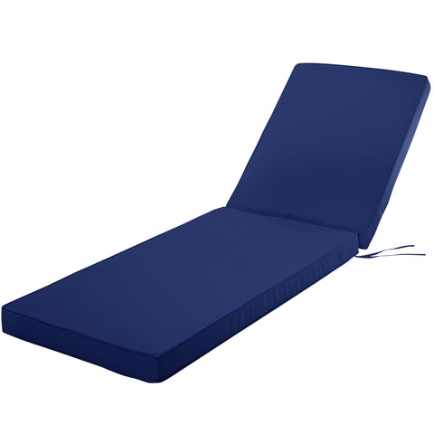 Comcaver chaise lounge cushion with waterproof fabric for outdoor use.