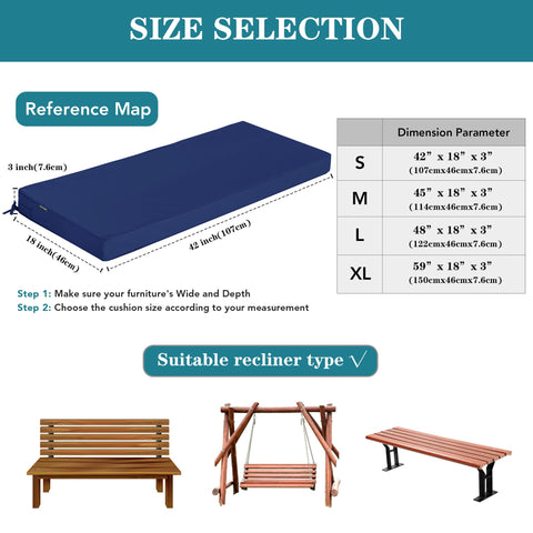 Comcaver navy TPU waterproof fabric keeps cushions dry.