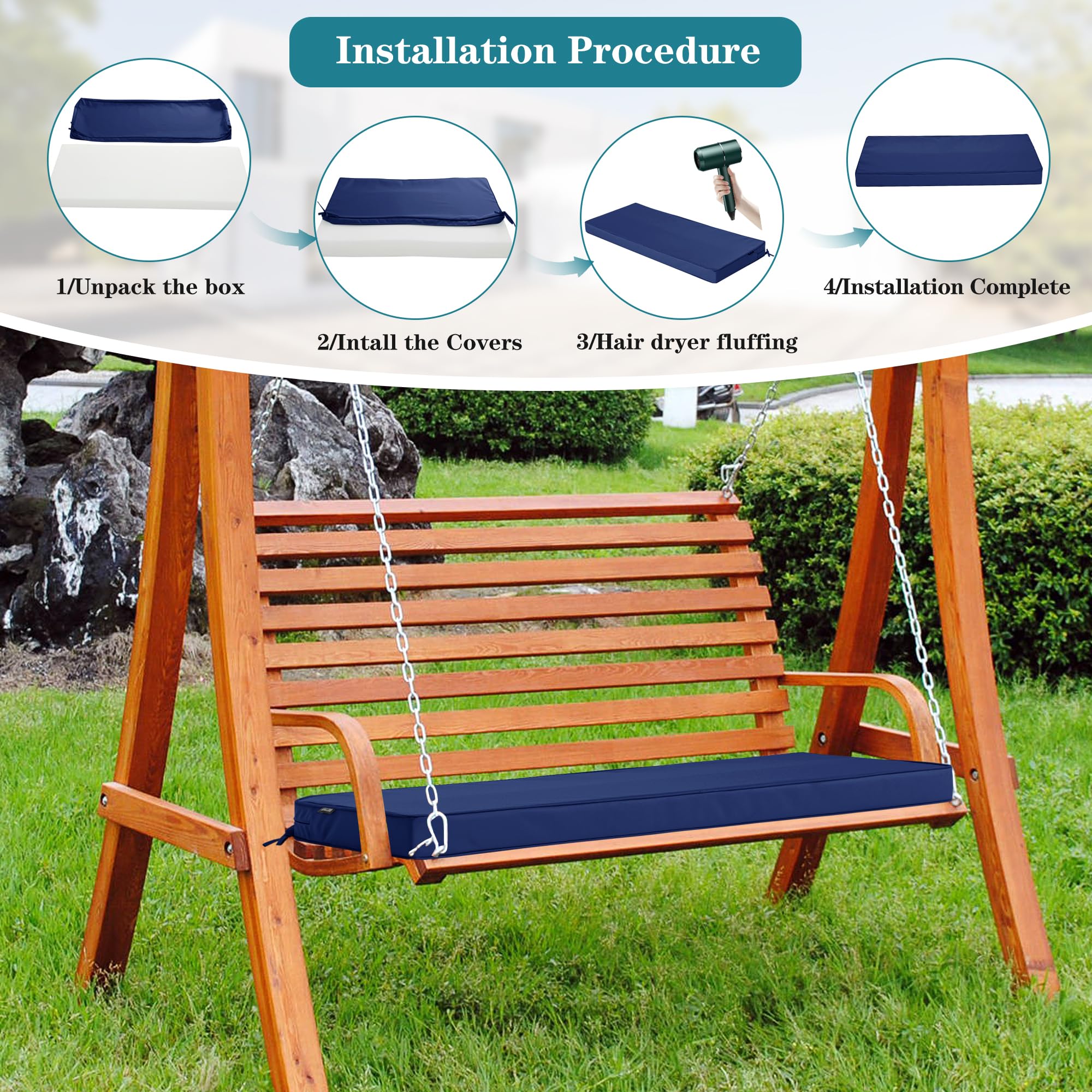 Comcaver navy solution-dyed fabric resists fading.