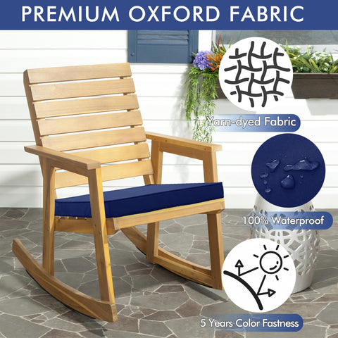 Comcaver navy cushions with boxed piping edges keep their shape