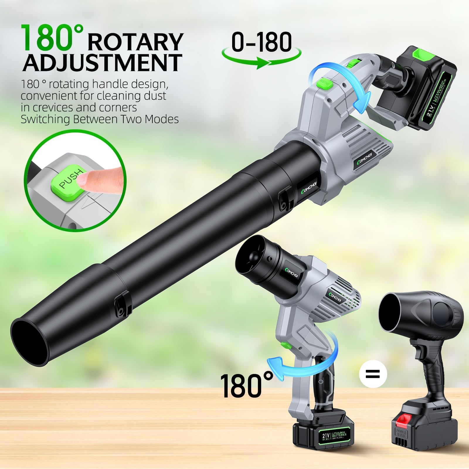 Comchoi leaf blower ergonomic handle reduces fatigue during gardening