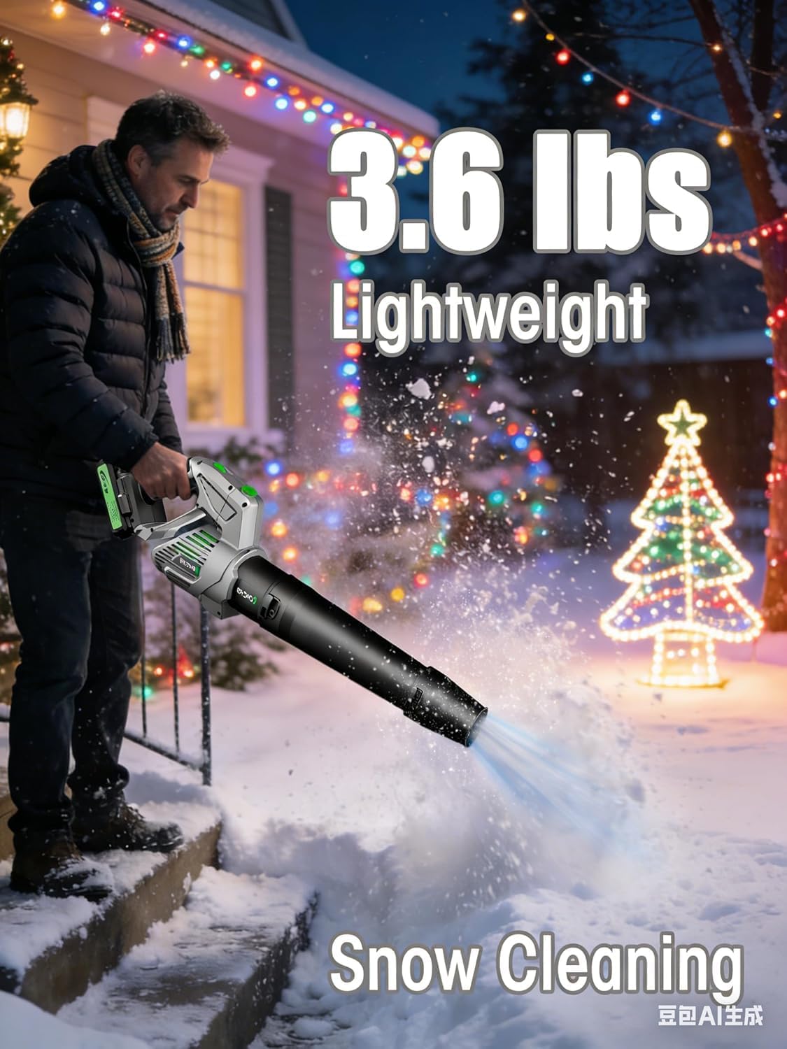 Comchoi leaf blower is lightweight at 3.6 pounds for easy handling