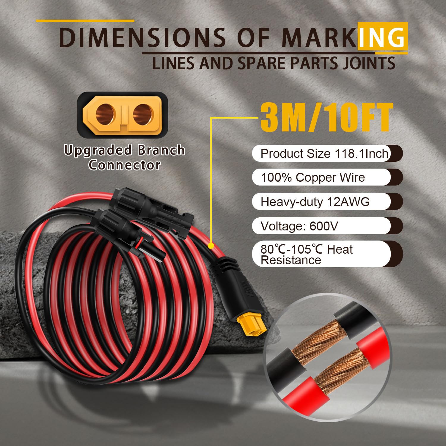COMeap 600V rated solar cable for safe, versatile connections.