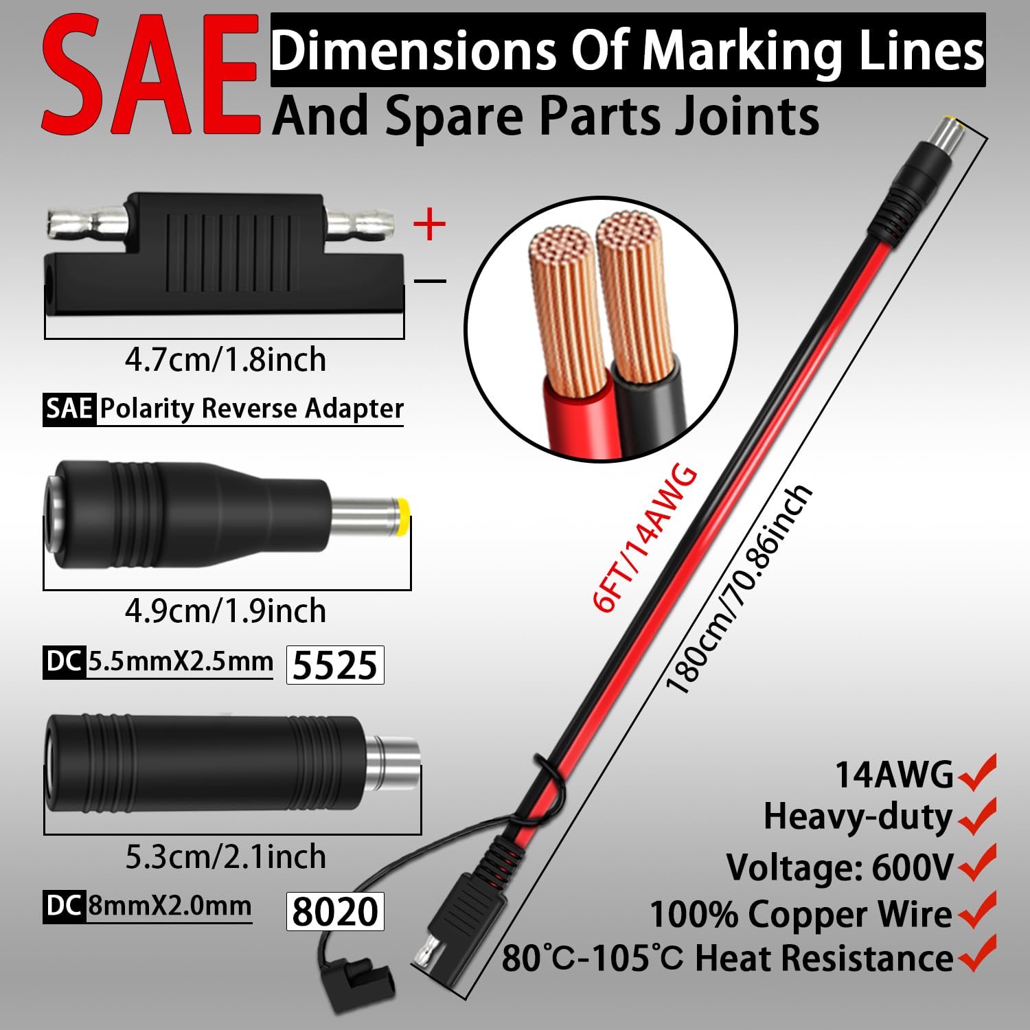 COMeap 6ft cable length provides flexible setup beside solar panels