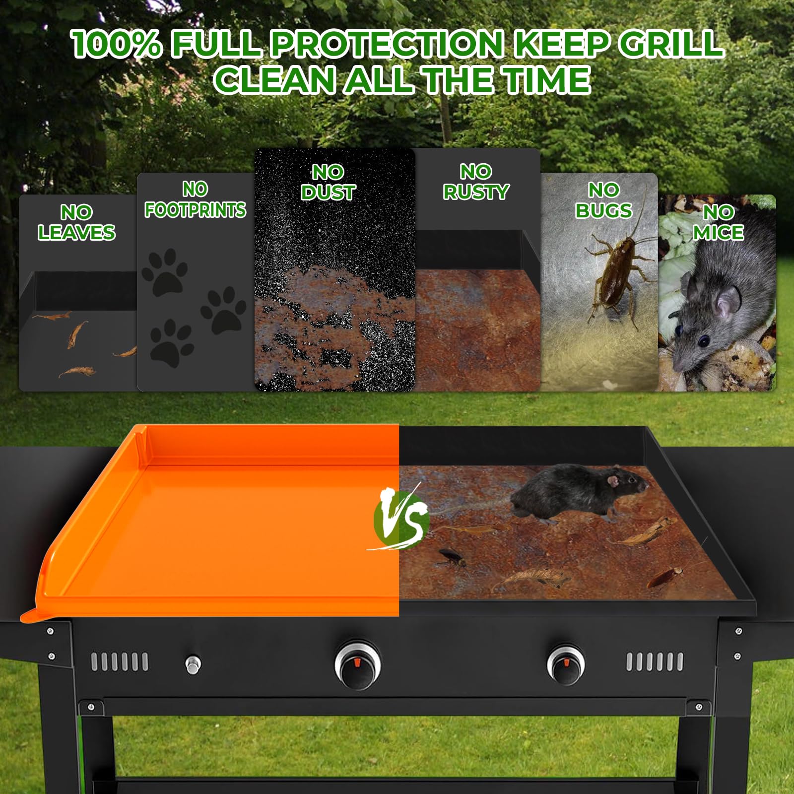 Comfamoli 28-inch silicone cover ensures safe, hygienic grilling surface