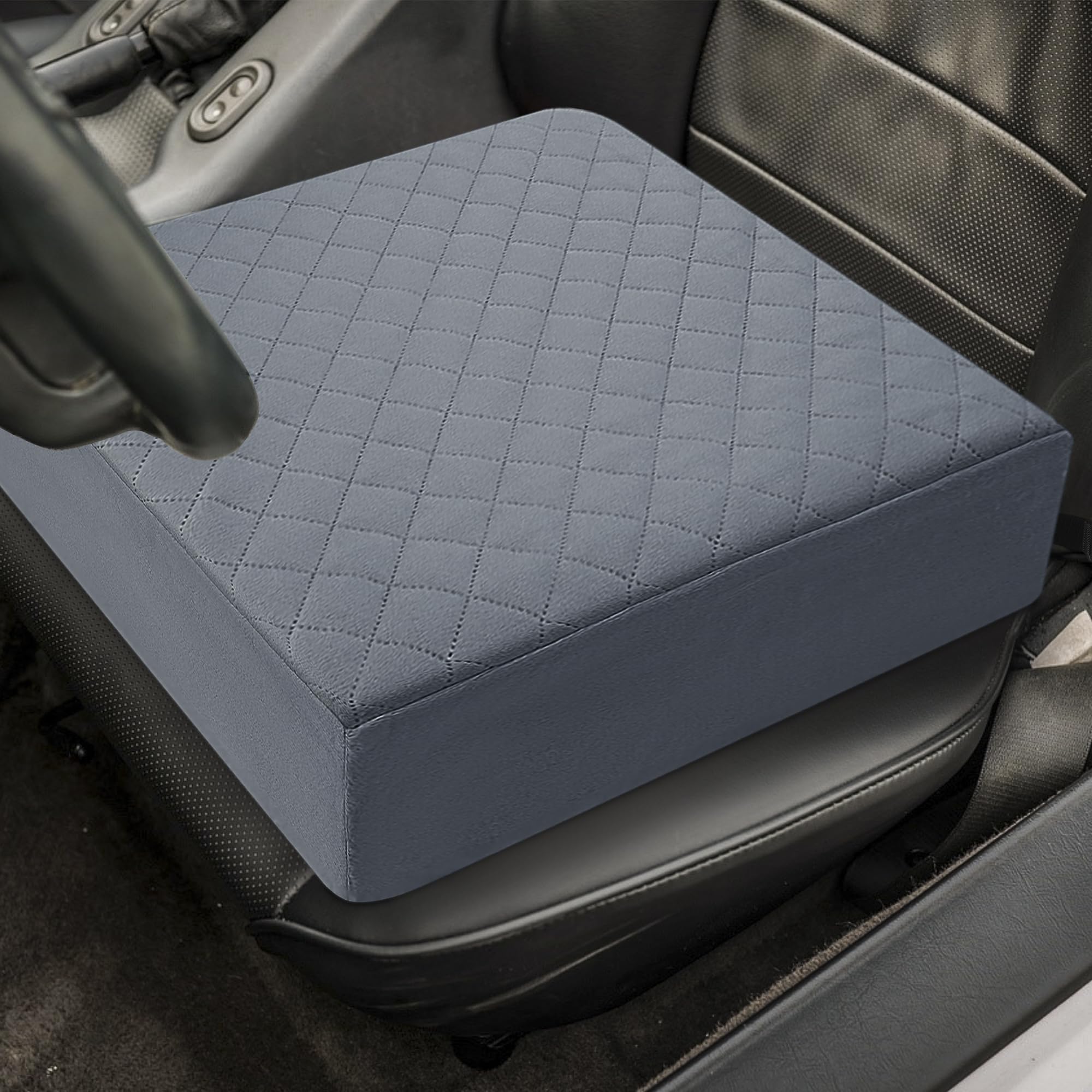 COMFORTANZA booster cushion adjustable strap demonstrates secure placement