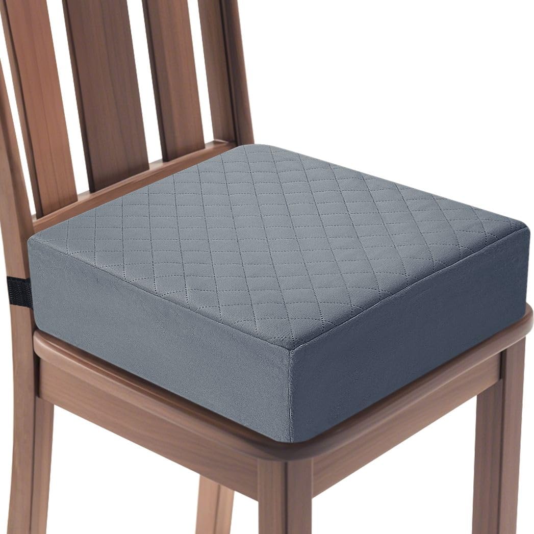 COMFORTANZA Booster Cushion gray cover front view shows ergonomic chair support
