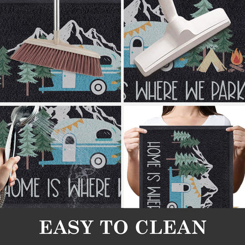 Comfoyar camper rv door mat made of durable PVC for high-traffic areas