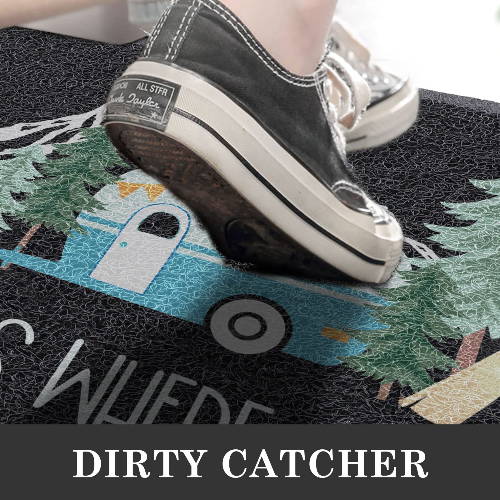 Comfoyar camper rv door mat features non-slip backing for stable placement