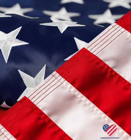 COMFY LIME American flag outside with embroidery for durable outdoor display.