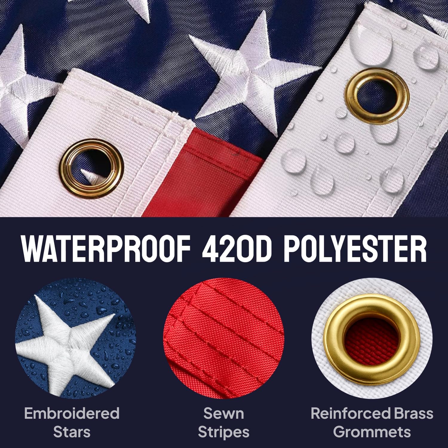 COMFY LIME USA flag with sewn stripes for authentic, long-lasting appearance.