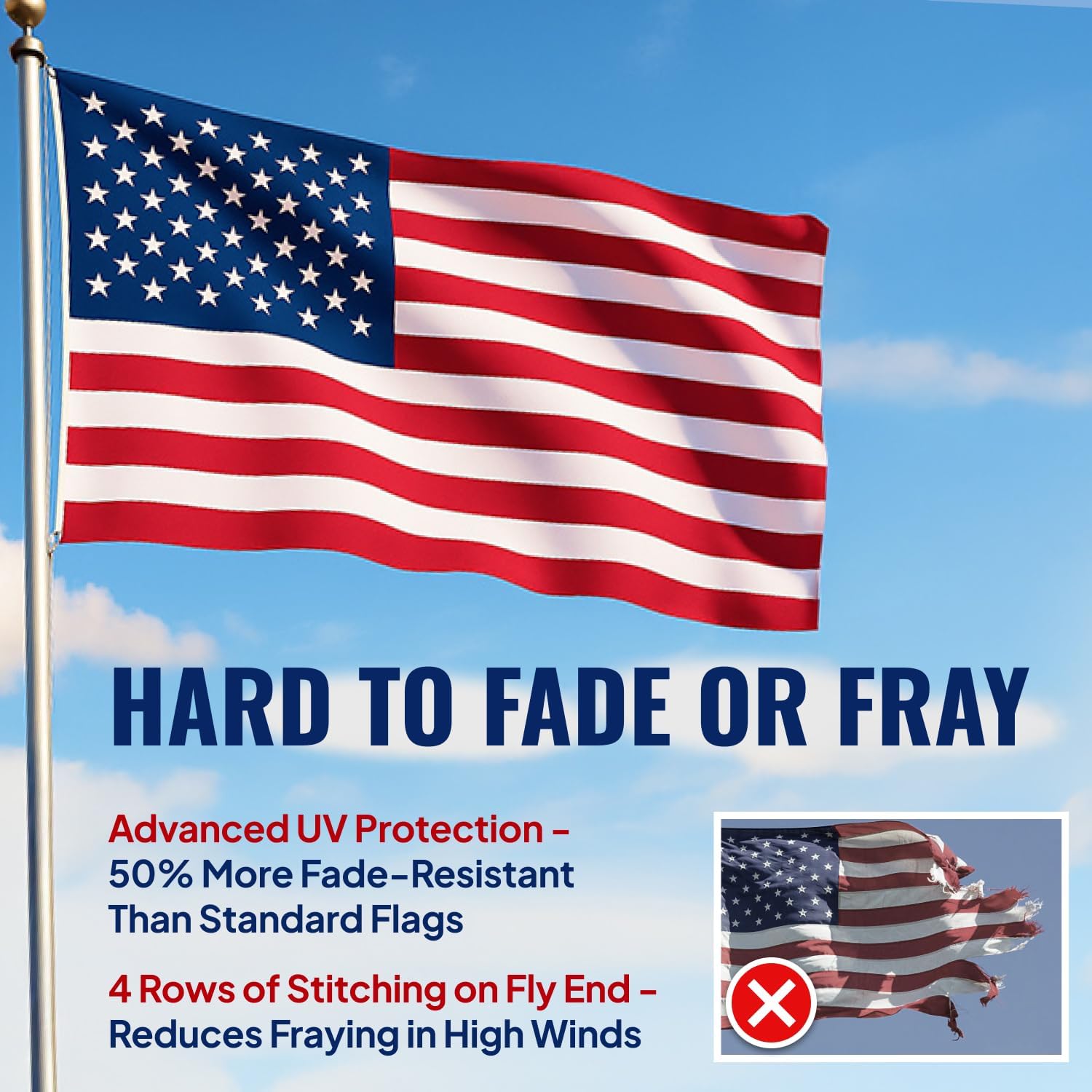 COMFY LIME UV-treated flag in 420D polyester that resists sun fading.