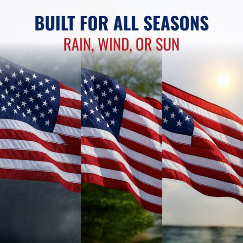 COMFY LIME weather-ready flag withstands wind, rain, and sun.